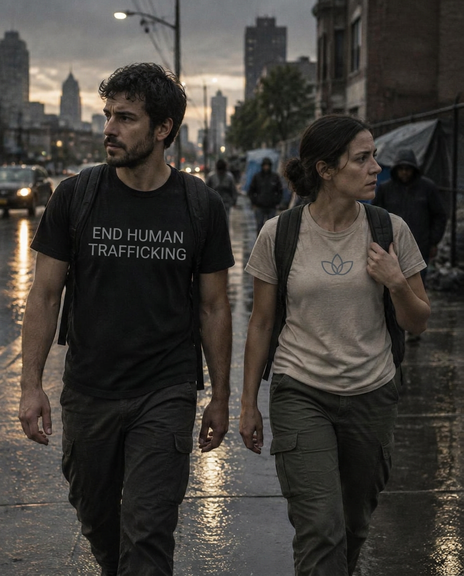 TRI outreach workers walking the streets at dusk